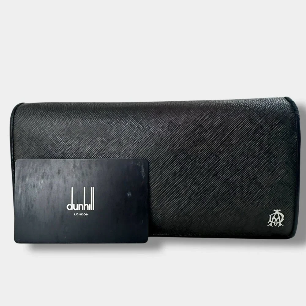 Dunhill/Alfreddunhill Billfold Coat Long Wallet PVC Grained Leather Black